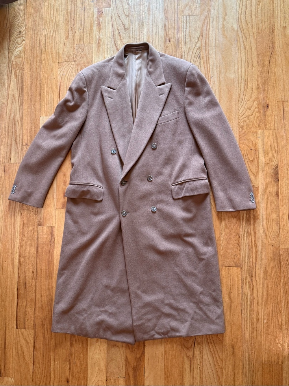 Barneys New York Double-Breasted Trench OverCoat in Tan